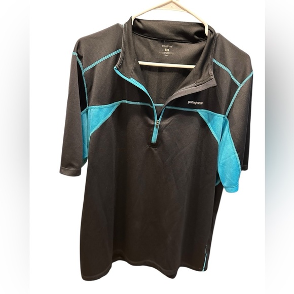 Patagonia Black and Blue Half-Zip Shirt size XL - Picture 2 of 8
